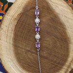 دستبند آمیتیست الماس تراش نقره زنانه طرح سیمین - Image 2