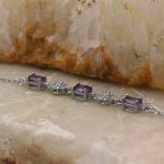 دستبند آمیتیست الماس تراش نقره زنانه طرح سیمین - Image 4