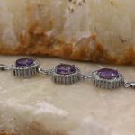 دستبند آمیتیست الماس تراش نقره زنانه طرح راد - Image 2