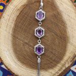 دستبند آمیتیست الماس تراش نقره زنانه طرح راد - Image 3