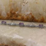 دستبند آمیتیست الماس تراش نقره زنانه طرح تیارا - Image 3