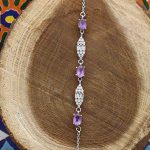 دستبند آمیتیست الماس تراش نقره زنانه طرح تیارا - Image 4