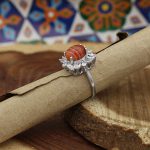 انگشتر عقیق سلیمانی نقره زنانه طرح محبوبه - Image 2