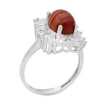 انگشتر عقیق سلیمانی نقره زنانه طرح محبوبه