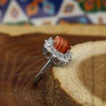 انگشتر عقیق سلیمانی نقره زنانه طرح محبوبه - Image 4