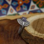 انگشتر عقیق کبود نقره زنانه طرح نیوشا - Image 3