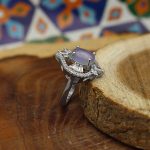 انگشتر عقیق کبود نقره زنانه طرح نیلی - Image 2