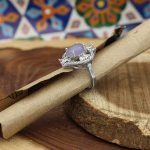 انگشتر عقیق کبود نقره زنانه طرح نیلی - Image 3