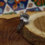 انگشتر عقیق سلیمانی نقره زنانه طرح کتی - Image 4