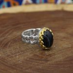 انگشتر عقیق سلیمانی نقره مردانه طرح مجتبی - Image 2