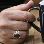 انگشتر عقیق سلیمانی نقره مردانه طرح مجتبی - Image 3