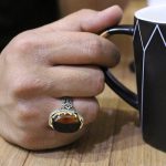 انگشتر عقیق سلیمانی نقره مردانه طرح اکبر - Image 4