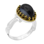 انگشتر عقیق سلیمانی نقره مردانه طرح کاظم