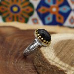 انگشتر عقیق سلیمانی نقره مردانه طرح کاظم - Image 5