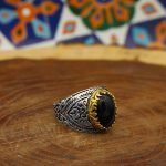 انگشتر عقیق سلیمانی نقره مردانه طرح کامران - Image 5