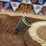 انگشتر عقیق سلیمانی نقره مردانه طرح محمود - Image 4