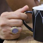 انگشتر عقیق کبود یمنی نقره مردانه طرح یاعلی - Image 2