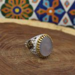 انگشتر عقیق کبود یمنی نقره مردانه طرح یاعلی - Image 3