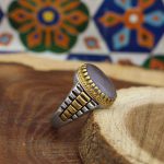 انگشتر عقیق کبود یمنی نقره مردانه طرح رولکسی - Image 2