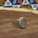 انگشتر عقیق کبود یمنی نقره مردانه طرح رولکسی - Image 3