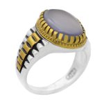 انگشتر عقیق کبود یمنی نقره مردانه طرح رولکسی