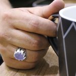 انگشتر عقیق کبود یمنی نقره مردانه دست ساز طرح حمید - Image 2