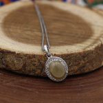 گردنبند عقیق باباقوری نقره زنانه طرح گلشن - Image 3