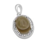 گردنبند عقیق باباقوری نقره زنانه طرح گلشن