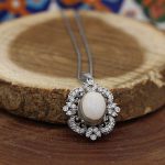 گردنبند عقیق باباقوری نقره زنانه طرح شکوفه - Image 3