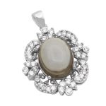 گردنبند عقیق باباقوری نقره زنانه طرح شکوفه