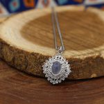 گردنبند عقیق کبود نقره زنانه طرح آرمیتاژ - Image 4