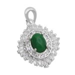 گردنبند عقیق سبز نقره زنانه طرح شقایق