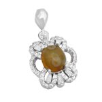 گردنبند عقیق باباقوری نقره زنانه طرح پیله