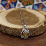 گردنبند عقیق باباقوری نقره زنانه طرح پیله - Image 3