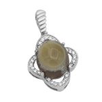 گردنبند عقیق باباقوری نقره زنانه طرح مرجان