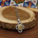 گردنبند عقیق باباقوری نقره زنانه طرح مرجان - Image 3