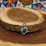 گردنبند عقیق سبز نقره زنانه طرح عصمت - Image 2
