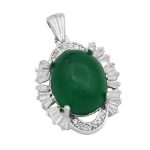 گردنبند عقیق سبز نقره زنانه طرح زندگی