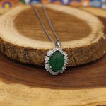 گردنبند عقیق سبز نقره زنانه طرح زندگی - Image 2