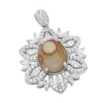 گردنبند عقیق باباقوری نقره زنانه طرح عاطفه