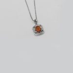 گردنبند عقیق سرخ یمنی نقره زنانه طرح ثریا - Image 3