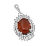 گردنبند عقیق سرخ یمنی نقره زنانه طرح اعظم