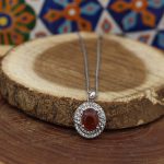 گردنبند عقیق سرخ یمنی نقره زنانه طرح صدیقه - Image 3