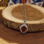 گردنبند عقیق سرخ یمنی نقره زنانه طرح معصومه - Image 2