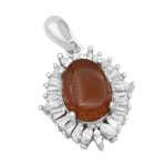 گردنبند عقیق سرخ یمنی نقره زنانه طرح نگین عشق