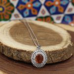 گردنبند عقیق سرخ یمنی نقره زنانه طرح ملیکا - Image 4