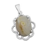 گردنبند عقیق باباقوری نقره زنانه طرح فرشته