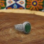 انگشتر زمرد الماس تراش نقره مردانه طرح کاوه - Image 4