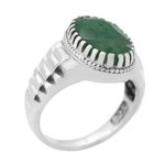 انگشتر زمرد الماس تراش نقره مردانه طرح کاوه