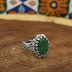 انگشتر زمرد الماس تراش نقره مردانه طرح سامان - Image 3